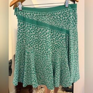 Marc Jacobs Asymmetrical Green Patterned Skirt